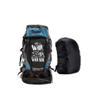 Blue And Black Printed Trekking Hiking Travel Bag Rucksacks
