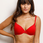 Red Solid Underwired Lightly Padded T-shirt Bra