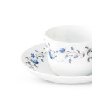 White & Blue Printed Opalware Glossy Cups and Saucers Set of Cups and Mugs