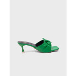 Women Green PU Party Mules with Bows