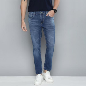 Men Blue Tapered Fit Mid-Rise Clean Look Stretchable Jeans